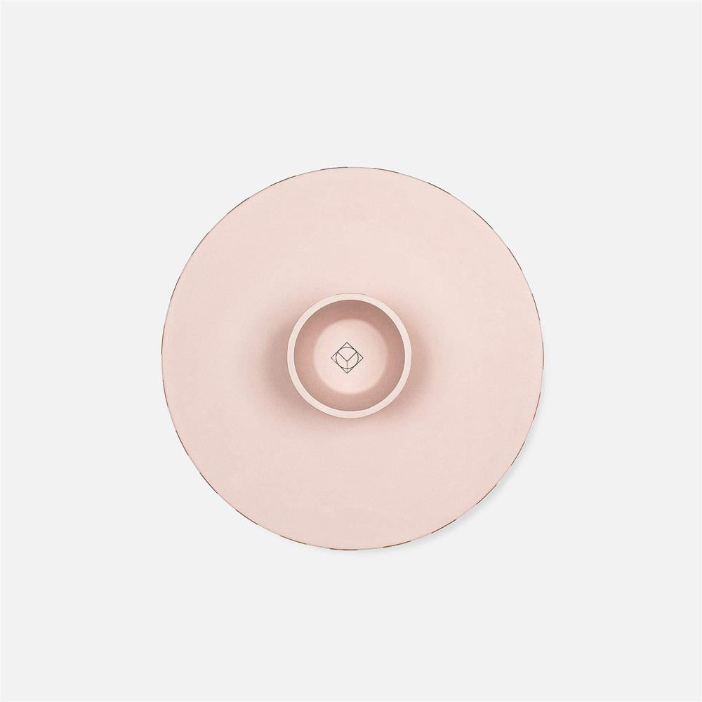 OYOY Toppu Tablett - 27x9 cm, Caramel/Rosa gestreift - als Tortenständer, Tortenplatte, Obstschale