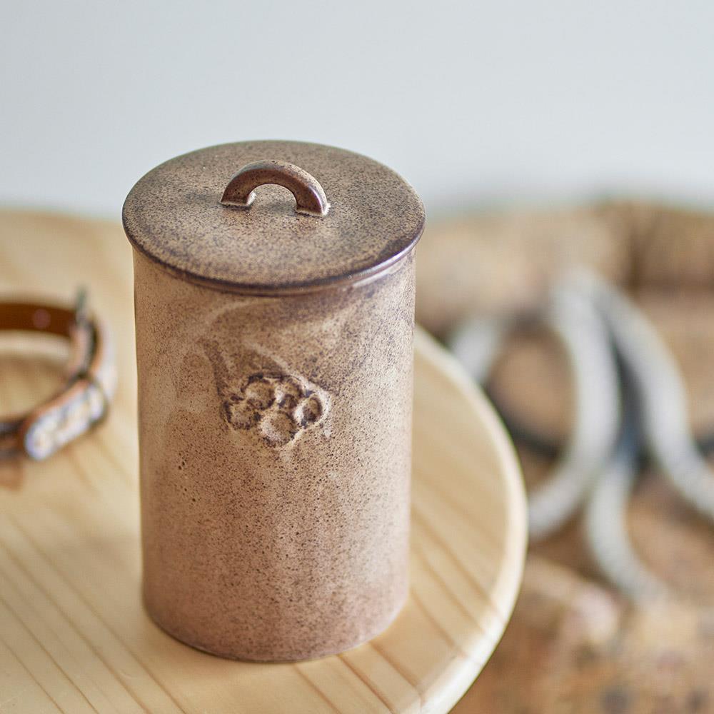 Bloomingville Buddy Pet Gefäß mit Deckel, Braun, Steingut, 1,5 L, für Tierfutter, spülmaschinengeeignet