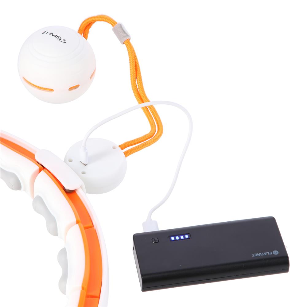 Hula Hoop Reifen mit LCD-Zähler, Magneten und Gewicht Weiß/Orange | HMS HHM21