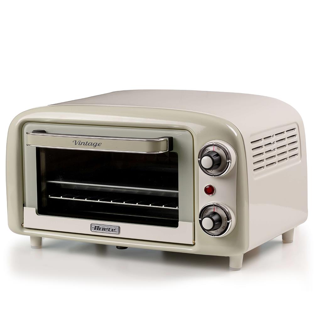 Ariete Vintage Mini Backofen, Beige, 10L Elektrobackofen im Retro-Design, 800W, 230°C