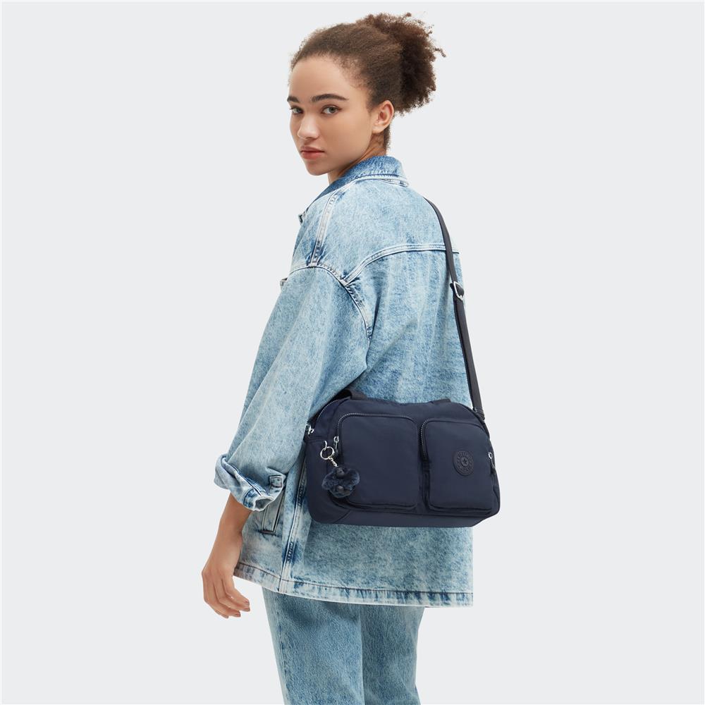 Kipling COOL DEFEA, Mittelgroße Schultertasche, Blue Bleu 2 (blau), Umhängetasche
