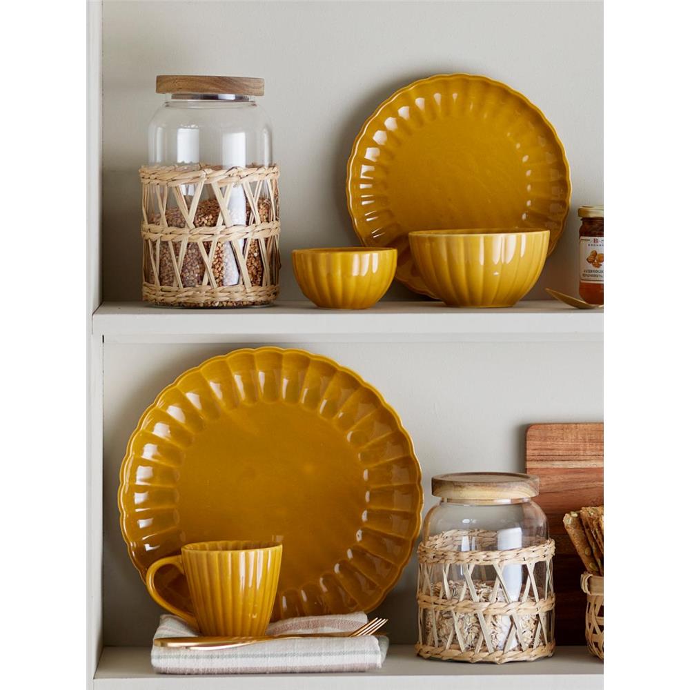 Bloomingville Latina Teller, Gelb, 20 cm, Steingut, dänisches Design