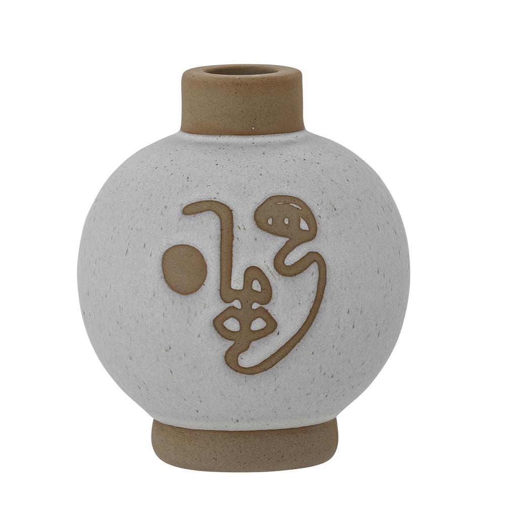 Bloomingville Jilian Kerzenhalter, Weiß, Steingut, 10x11,5 cm, dänisches Design