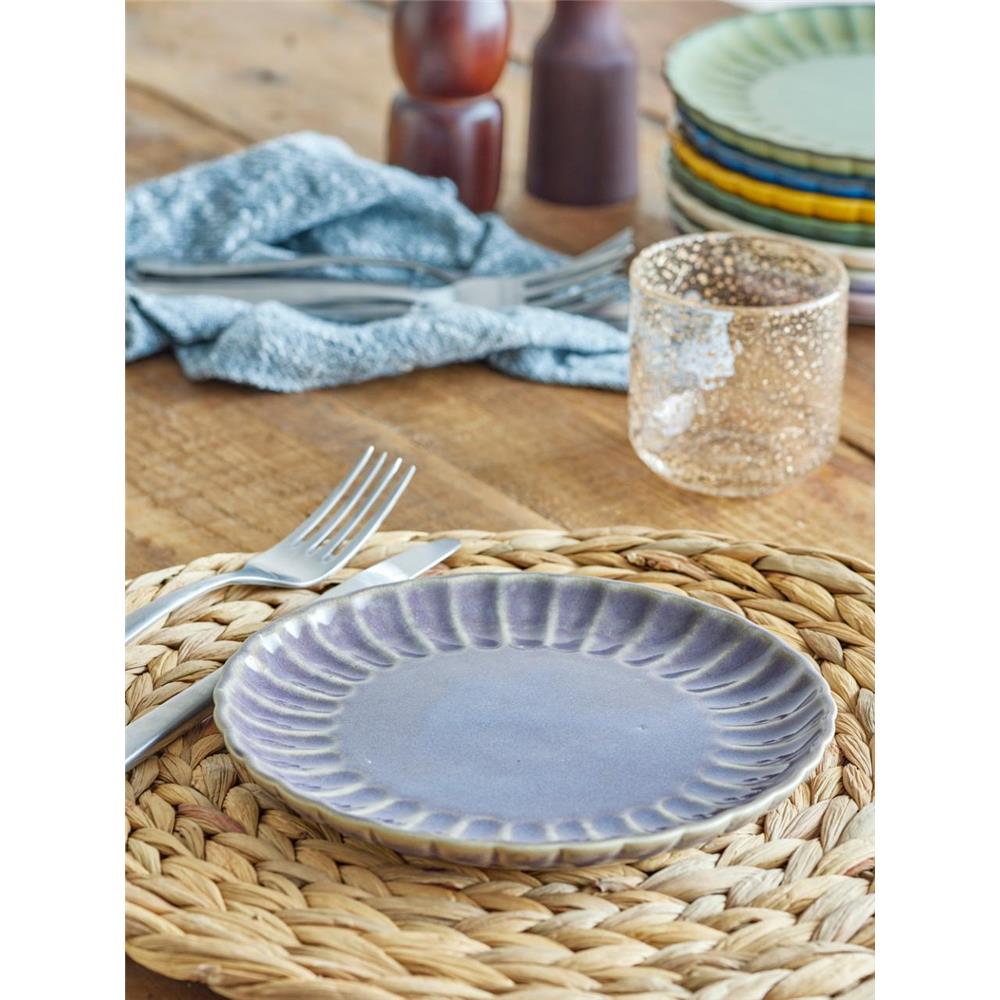 Bloomingville Latina Teller, Violett, 20 cm, Steingut, dänisches Design