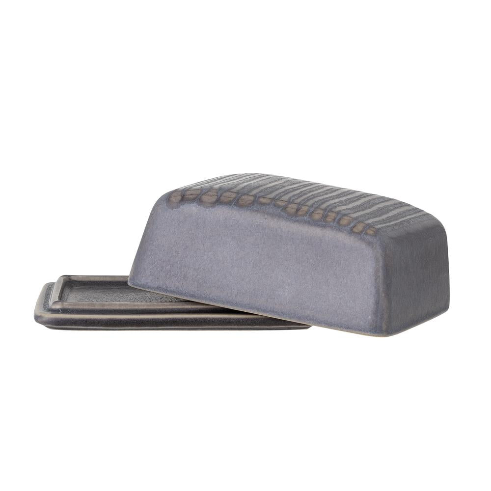 Bloomingville Raben Butterdose mit Deckel Grau Steingut Butterbox Butterkästchen dänisches Design