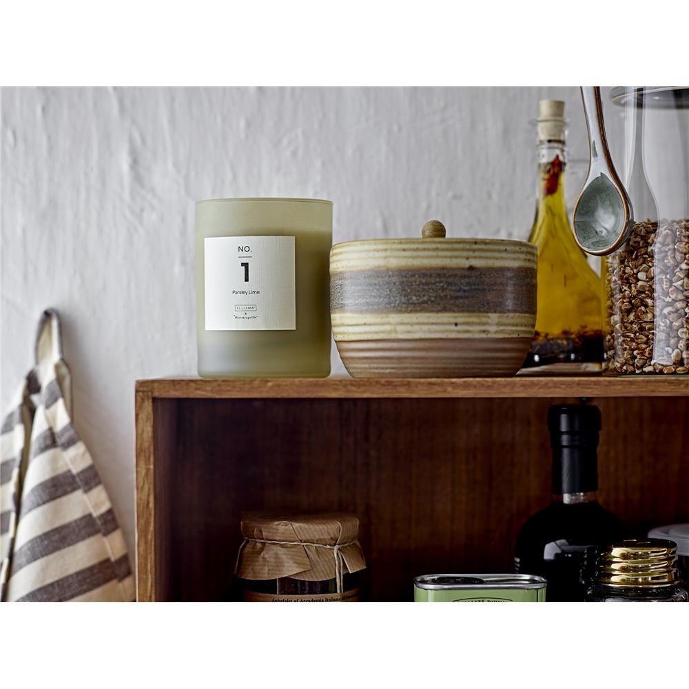 Bloomingville NO. 1 - Parsley Lime Duftkerze, Grün, Natürliches Wachs, 210 G. - 50 Hour - Gift box - D8xH10 cm