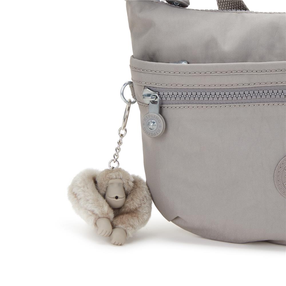 Kipling ARTO S, Kleine Umhängetasche, Grey Gris (grau), Schultertasche mit Reißverschluss