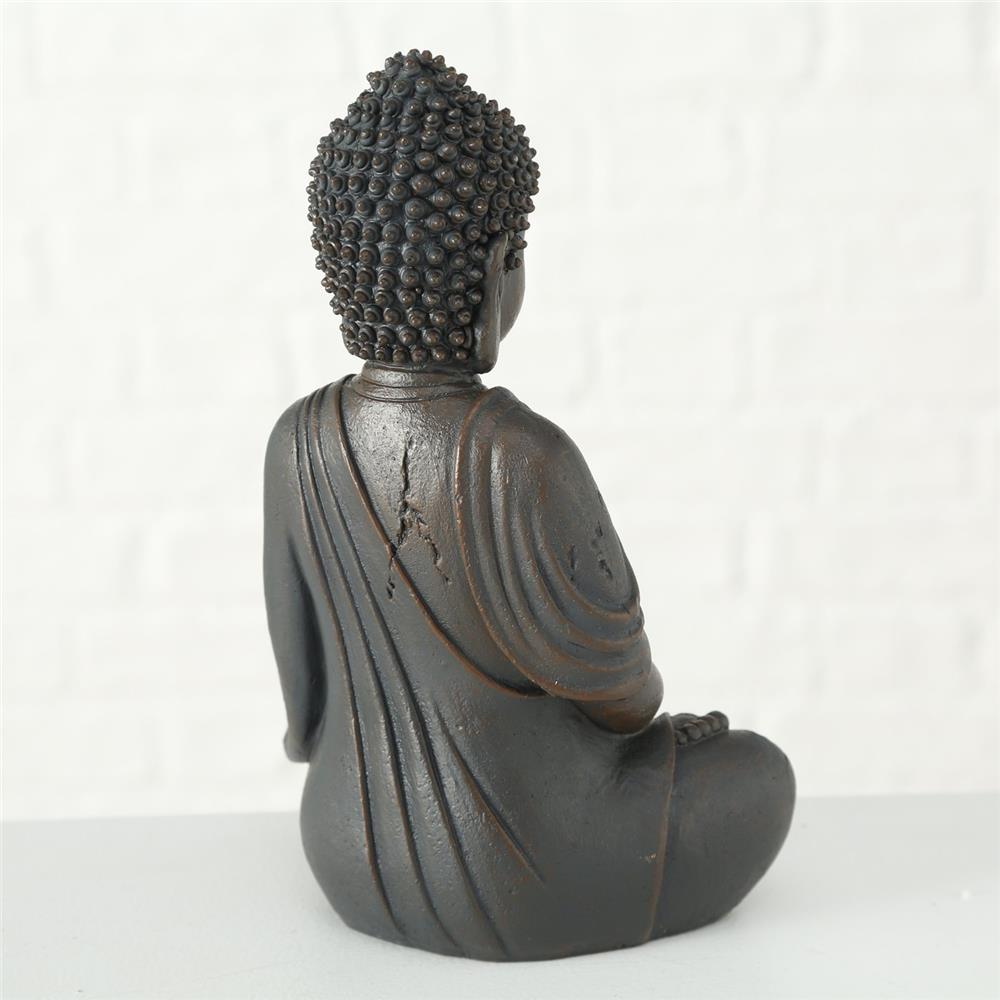BOLTZE Dekofigur Buddha sitzend 20 cm Braun Feng-Shui Ethno Design