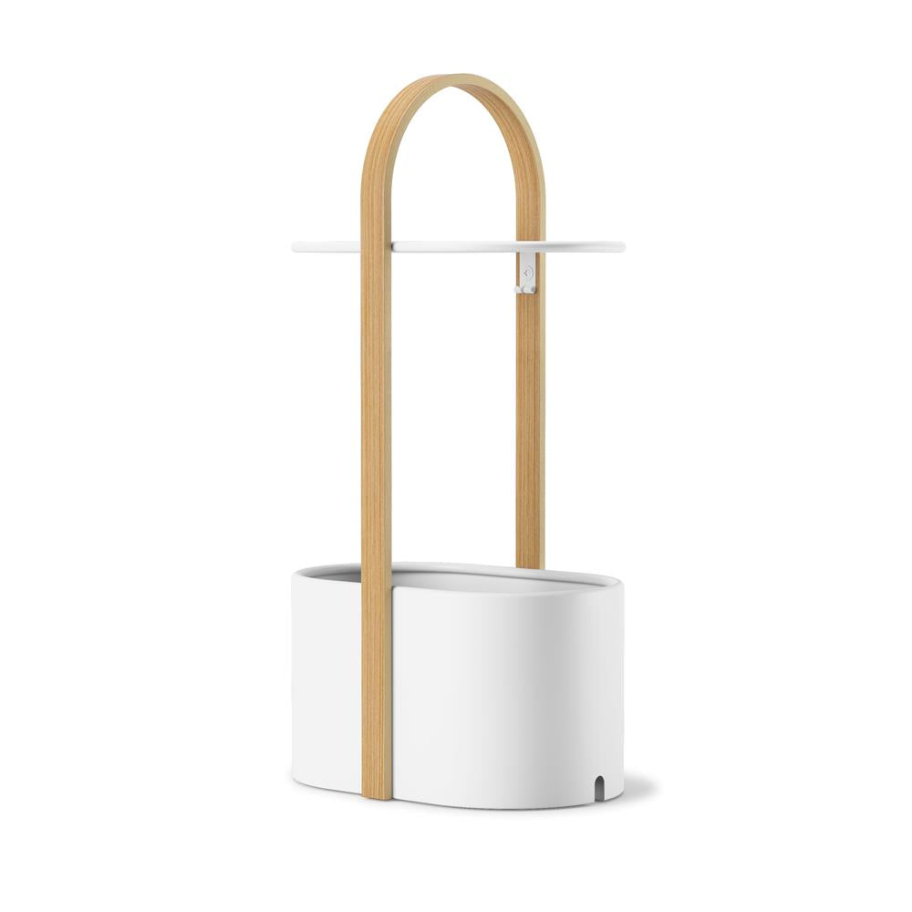 Umbra Bellwood Beistelltisch mit Ablagefläche und Kabelkanal in Weiß/Natur