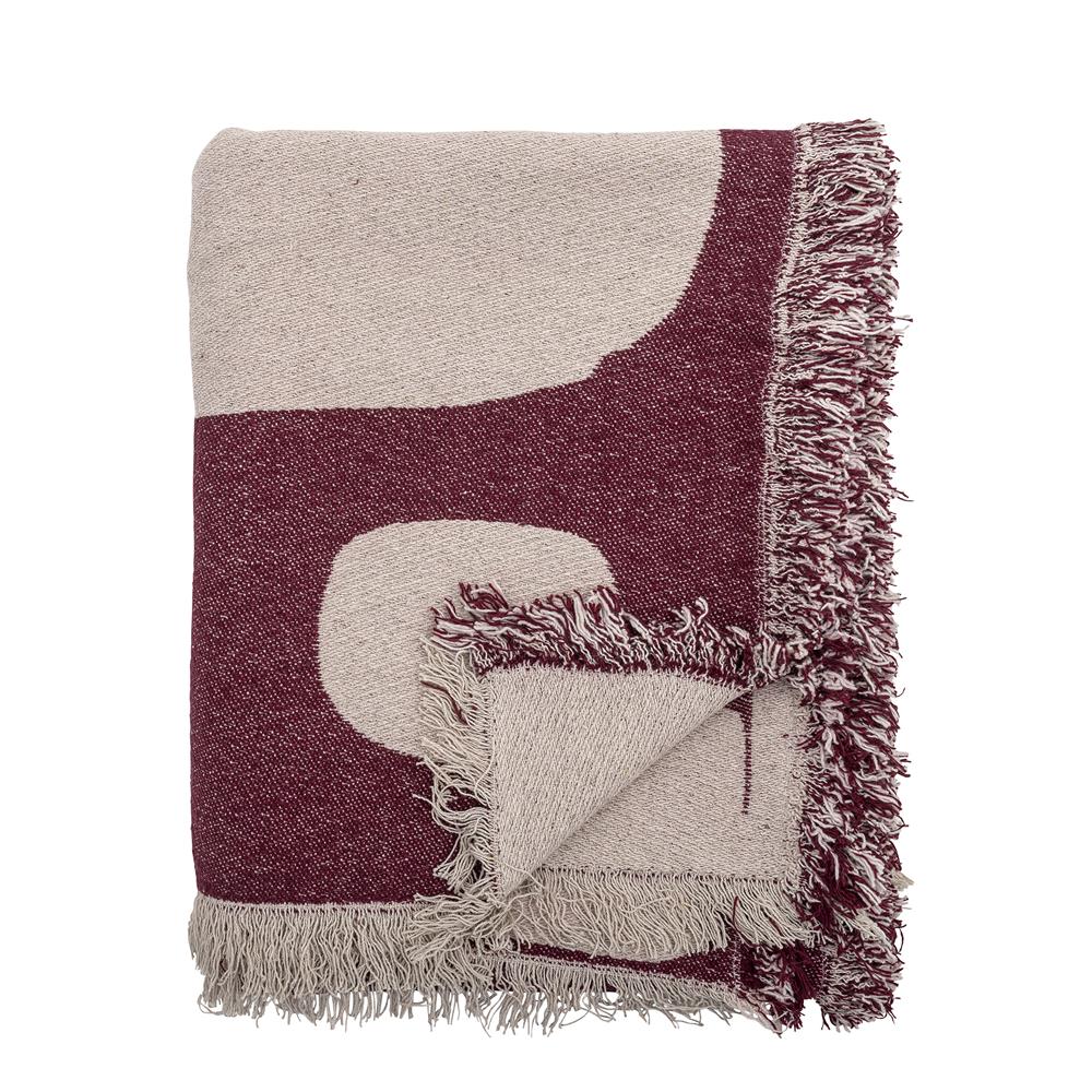 Bloomingville Olica Decke Rot Baumwolle 160x130 cm Wohndecke