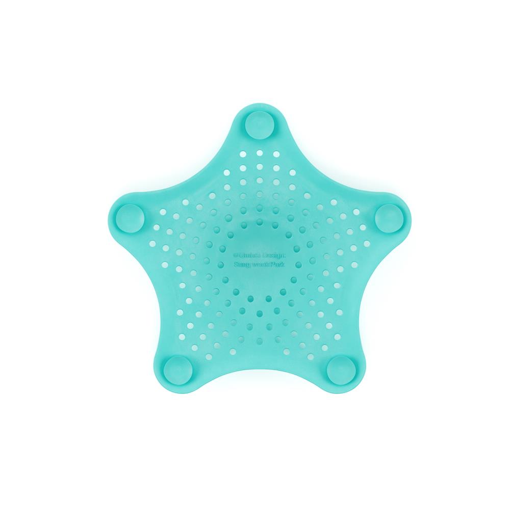 Umbra Starfish Abfluss Haarfänger mit Saugnäpfen, Silikon Abflusssieb, in Türkis