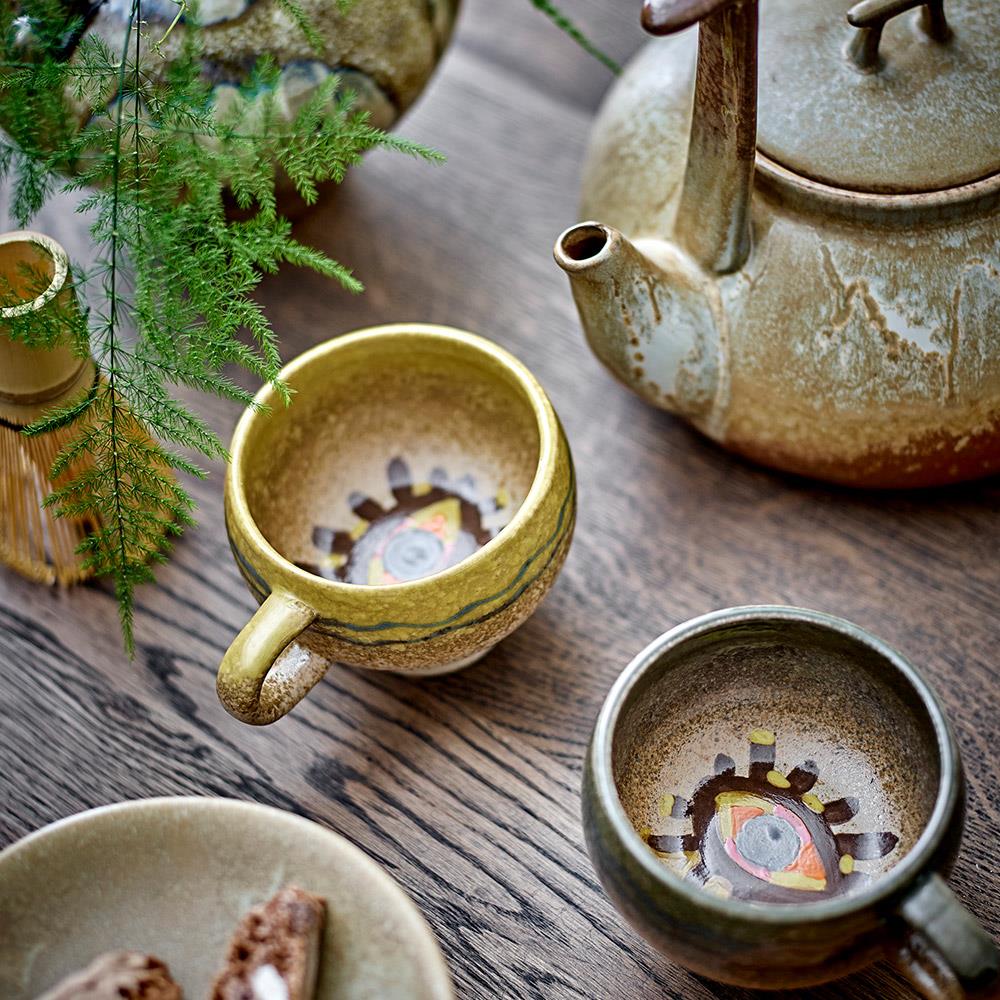 Bloomingville Ikigai Teekanne – Steingutkanne in Braun-Beige, 1550 ml, rustikales Design