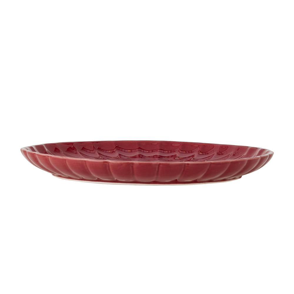 Bloomingville Latina Teller, Rot, 27 cm, Steingut, Speiseteller, dänisches Design