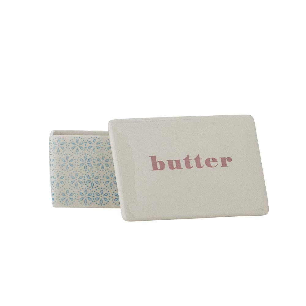 Bloomingville Patrizia Butterdose, Blau, Steingut, dänisches Design