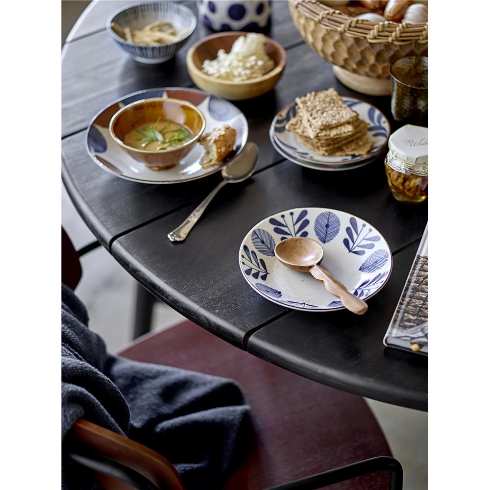 Bloomingville Camellia Servierschale blau/braun 22cm Porzellan Servierschüssel großer tiefer Teller dänisches Design