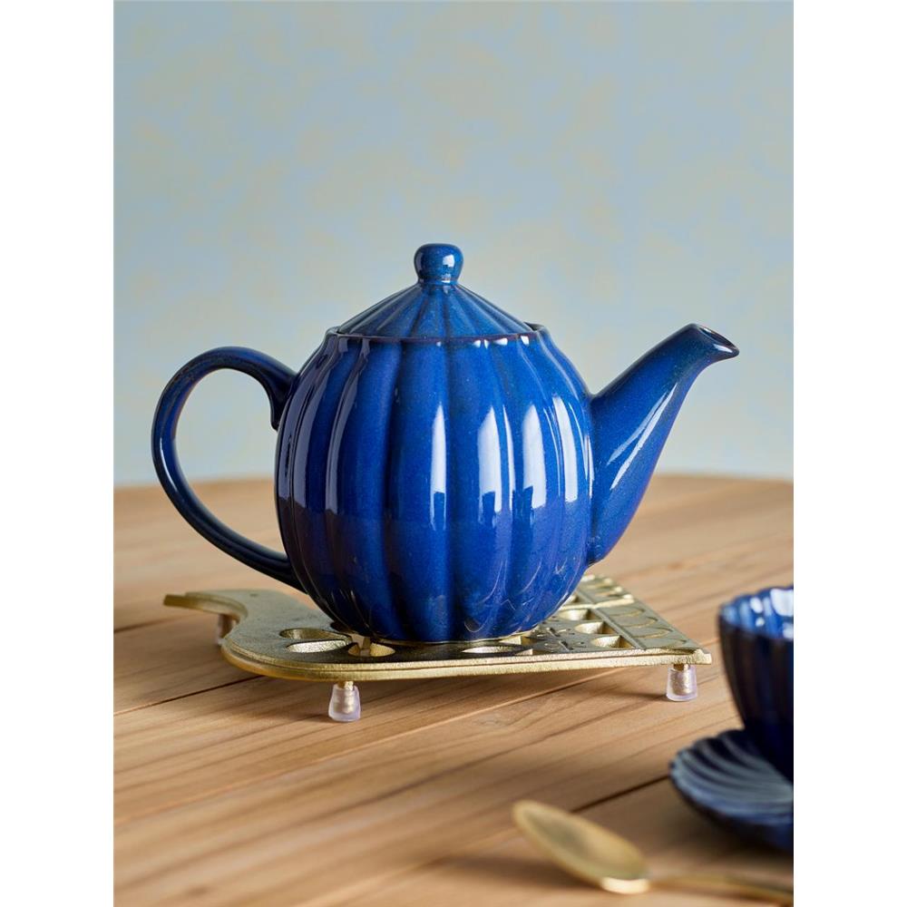 Bloomingville Latina Teekanne, Dunkelblau, 1 Liter, Steingut, dänisches Design