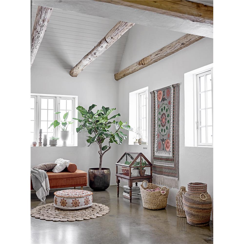 Bloomingville Decke Matt 160x130cm Grau Beige Baumwolle Fransen Tagesdecke Kuscheldecke Überwurf