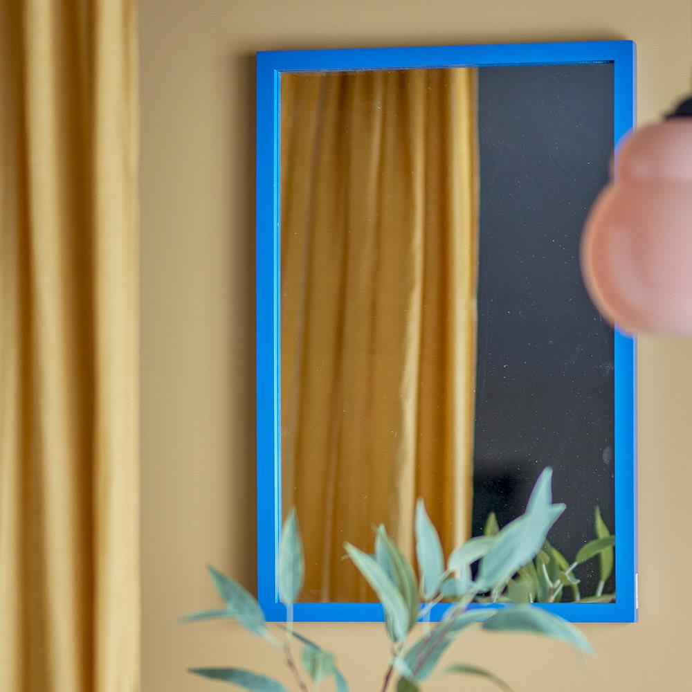 Bloomingville Atle Wandspiegel, Blau, MDF, 40x60 cm, mit Pinnwand, modernes Design