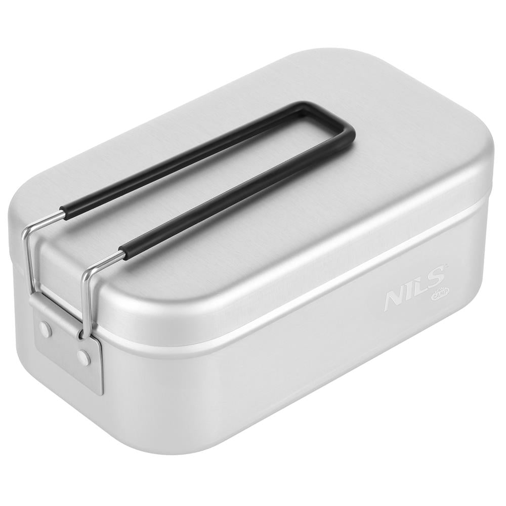 NILS CAMP Camping Essgeschirr 800 ml - aluminium Outdoor Kochgeschirr mit Deckel für Camping