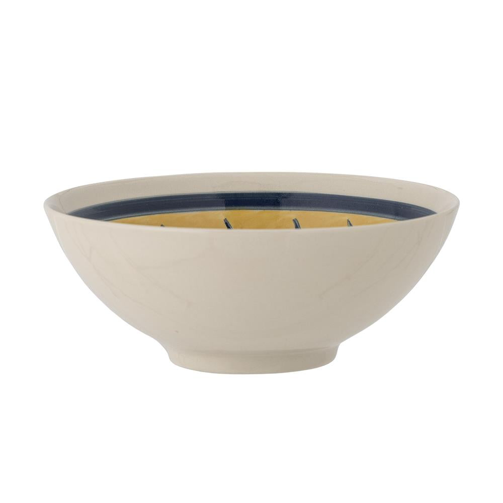 Bloomingville Heikki Schale – handbemalte Steingutschale in Braun, Ø 19 cm, 700 ml