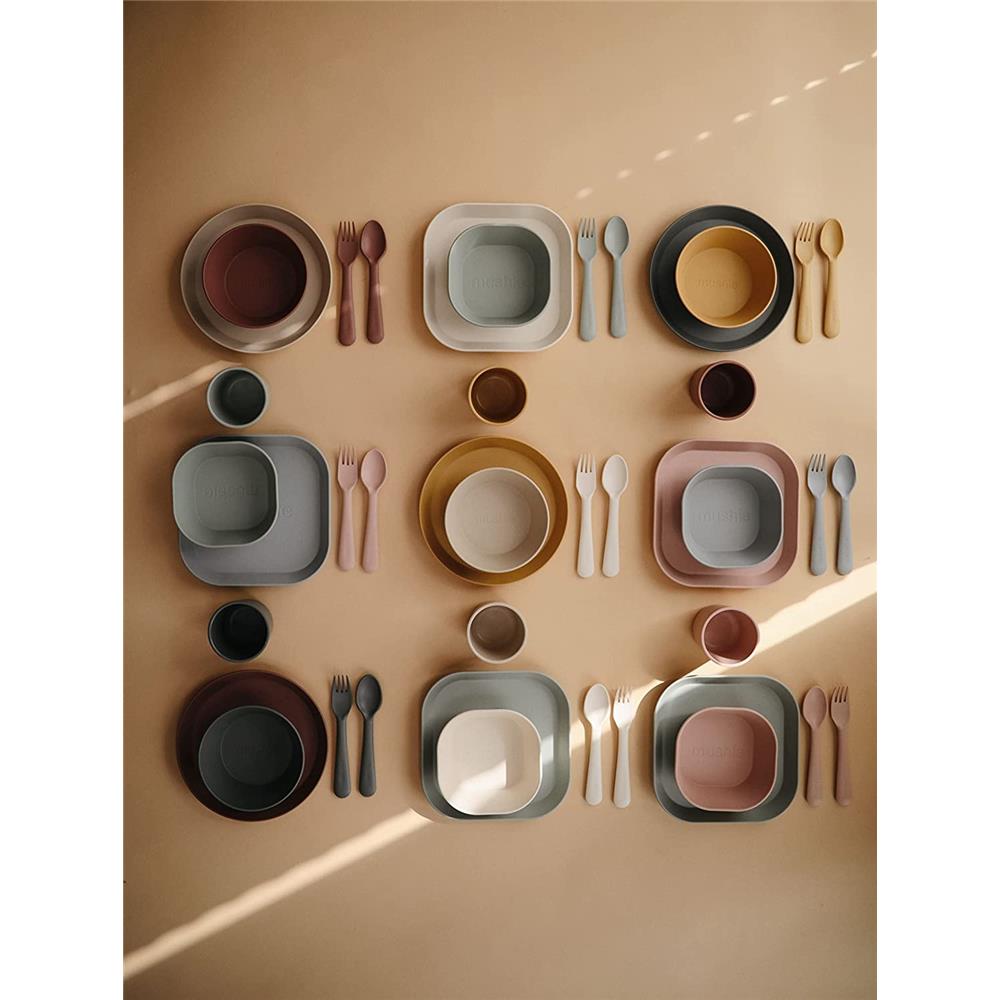 Mushie Kinderbesteckset Gabel und Löffel, Caramel, BPA-frei