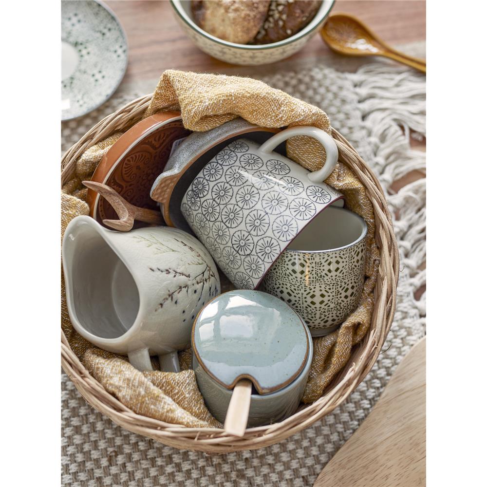 Bloomingville Bea Millchkännchen, Natur, 250ml, Steingut, mit Blumenmotiv, dänisches Design