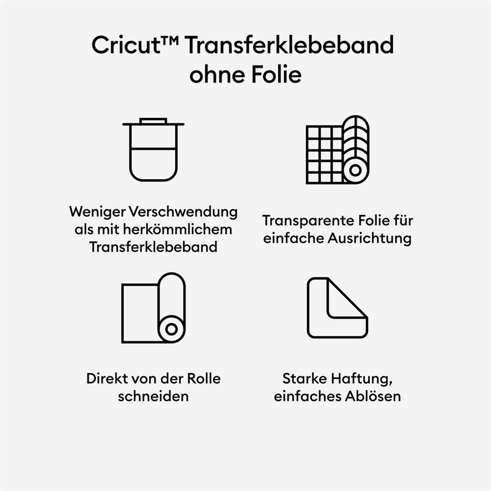 Cricut Transferklebeband ohne Trägerfolie, 1 Rolle Transferfolie 33 x 9,14 m