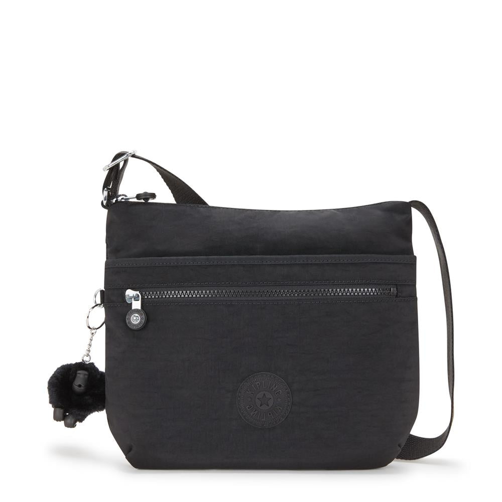 Kipling ARTO M, Mittelgroße Umhängetasche, Black Noir (schwarz), Schultertasche mit Reißverschluss