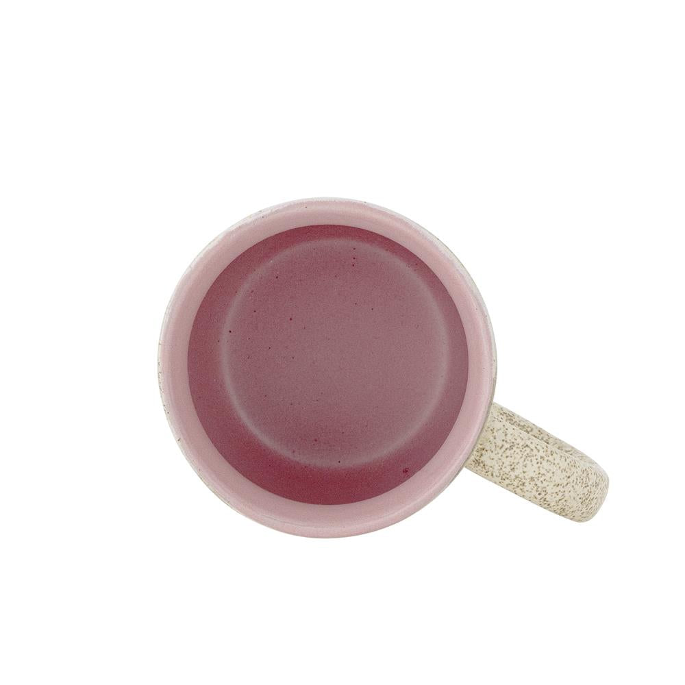 Bloomingville MINI Cherry Tasse, Natur/Rosa, mit Kirschen, Steingut, Kindertasse, dänisches Design