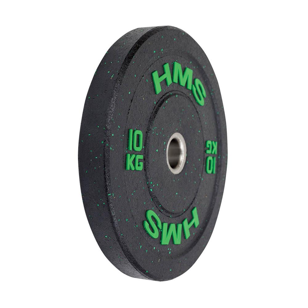 Hantelscheibe 10 kg Gummiert 50 mm Bumper Plate | HMS HTBR10