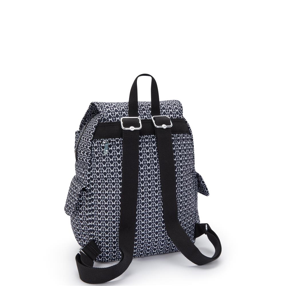 Kipling CITY PACK S, Kleiner Rucksack, Signature Print (schwarz), 9L, Kompakt & Stylisch
