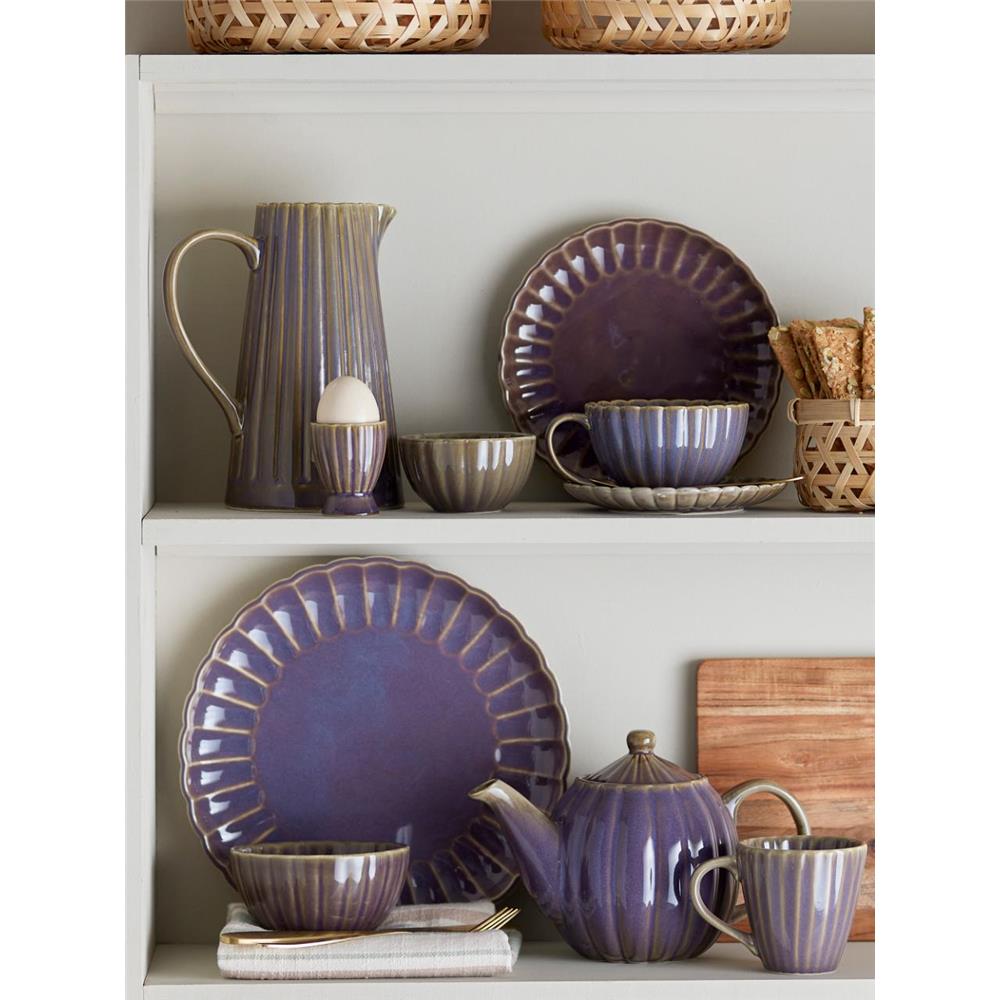 Bloomingville Latina Eierbecher, Violett, Steingut, dänisches Design