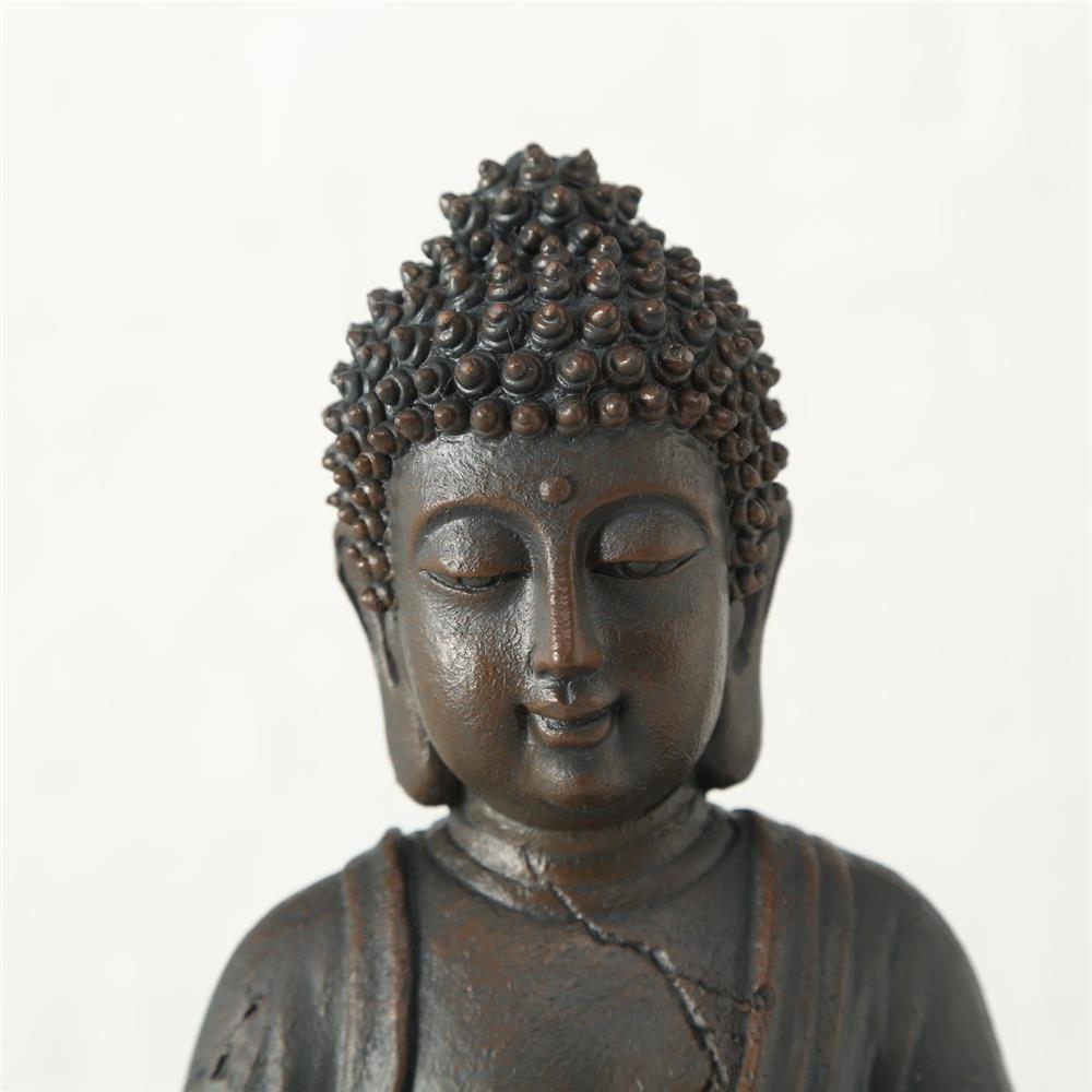 BOLTZE Dekofigur Buddha sitzend 20 cm Braun Feng-Shui Ethno Design