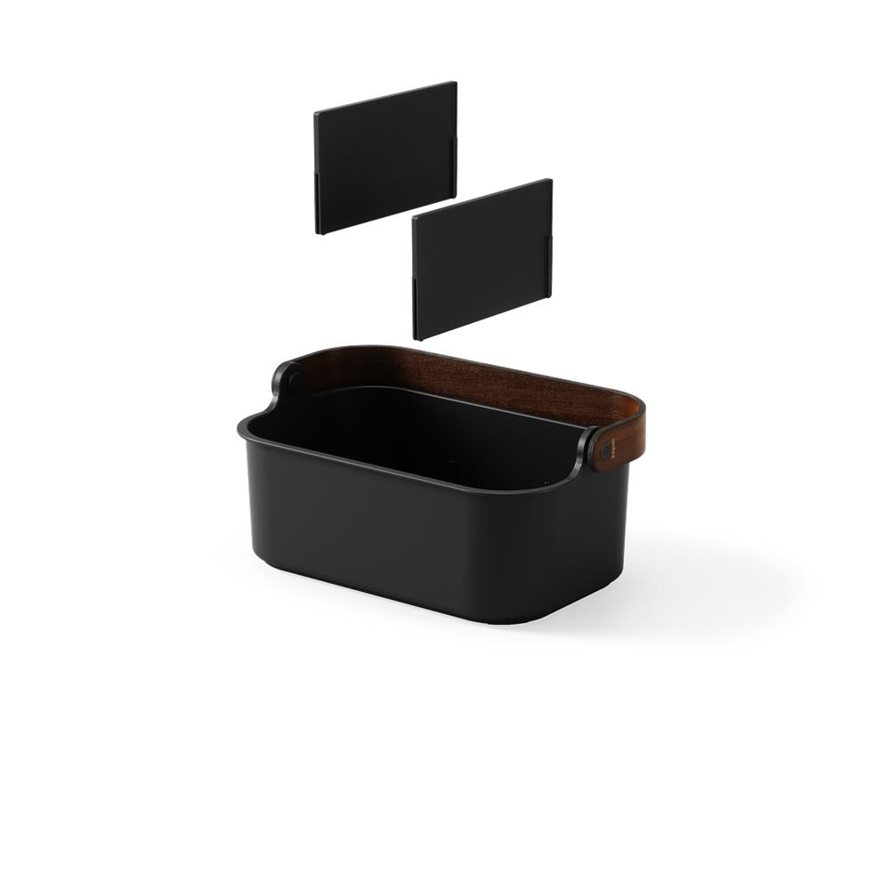 Umbra Bellwood Vorratsschrank Organizer mit 3 Fächern, mittlerer Aufbewahrungsbehälter in Schwarz/Walnuss