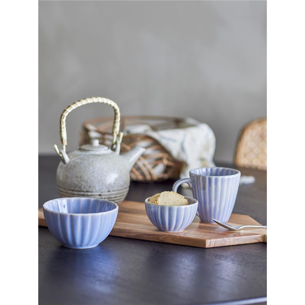 Bloomingville Latina Becher, Blau, Steingut, 220 ml, Tasse, dänisches Design