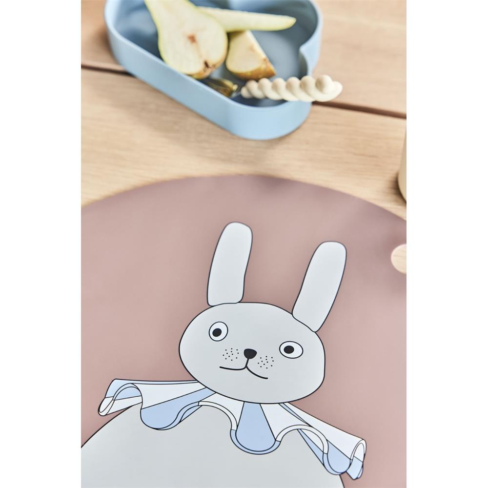 OYOY Mini - Platzdeckchen, Kaninchen Pompon, Tischset aus Silikon