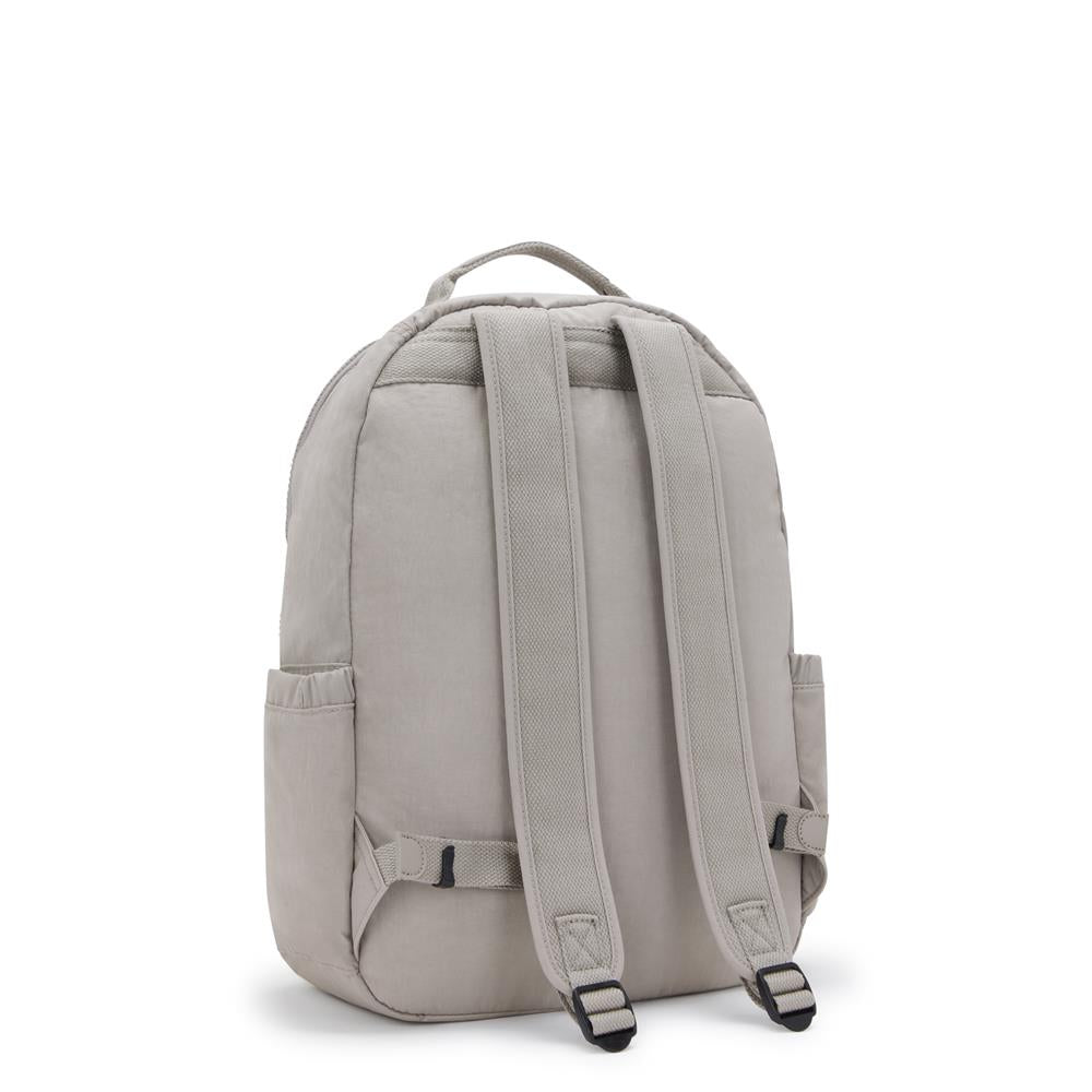 Kipling SEOUL L, Großer Rucksack, Grey Gris (grau), 27L, mit 15-Zoll-Laptopfach