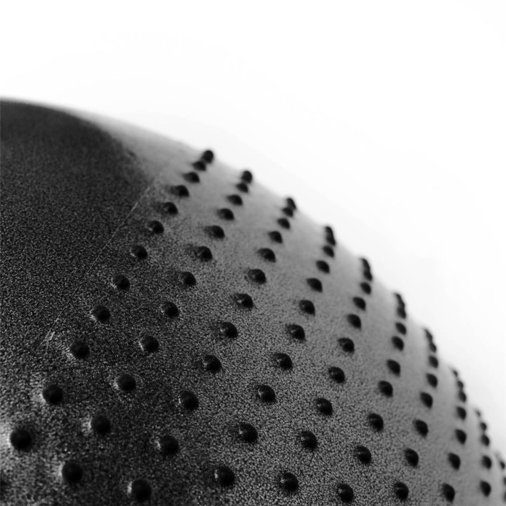 Gymnastikball 75 cm Schwarz mit Massage-Noppen und Pumpe | HMS YB03N