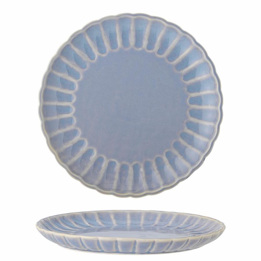 Bloomingville Latina Teller, Blau, 27 cm, Steingut, Speiseteller, dänisches Design