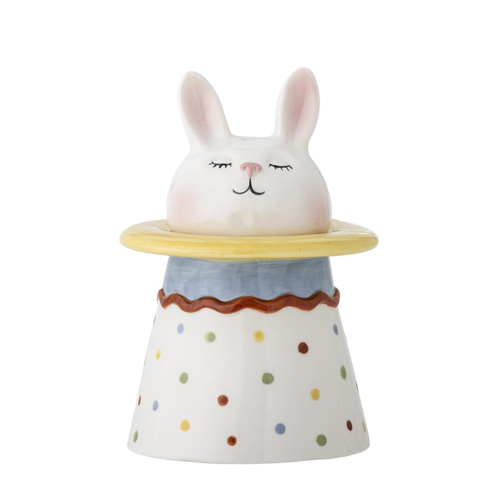 Bloomingville MINI Villja Dose mit Deckel Steingut bunt Hasenmotiv 490 ml