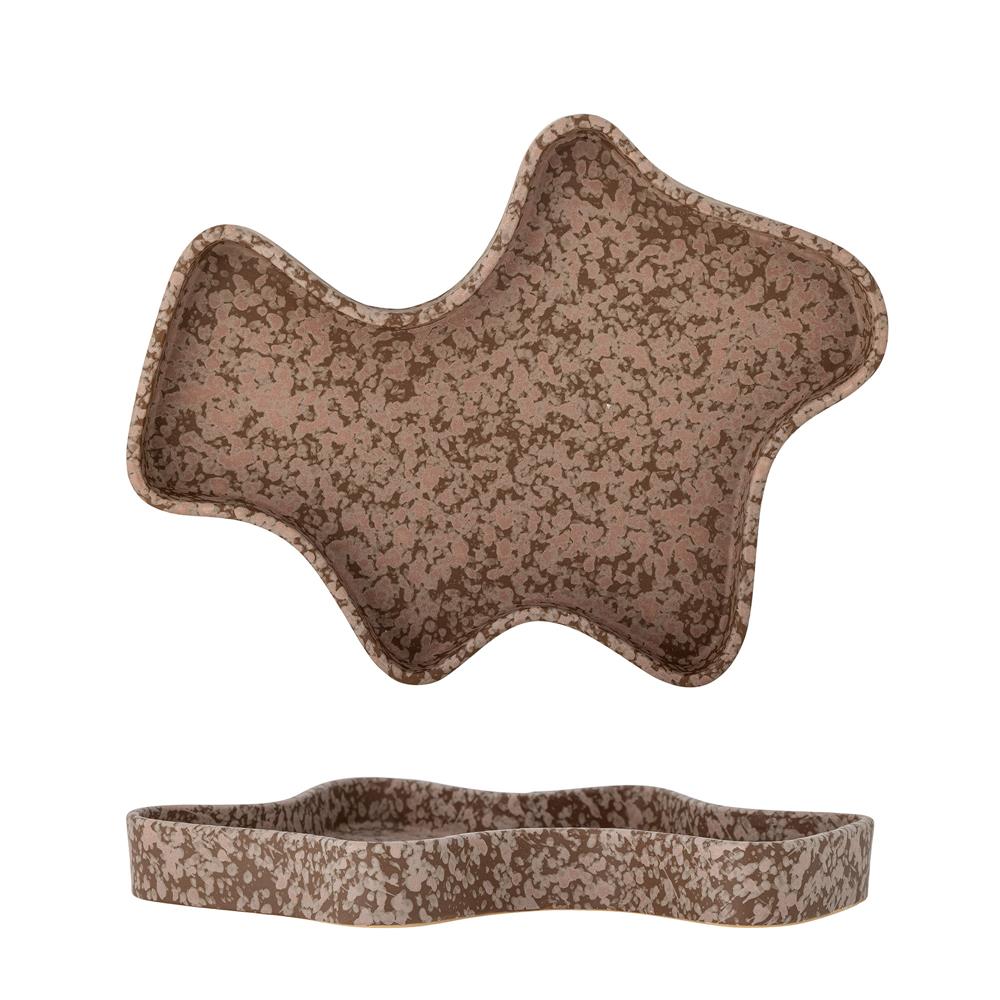 Bloomingville Lakey Tablett, Braun, Steingut L29xH3xW22 cm