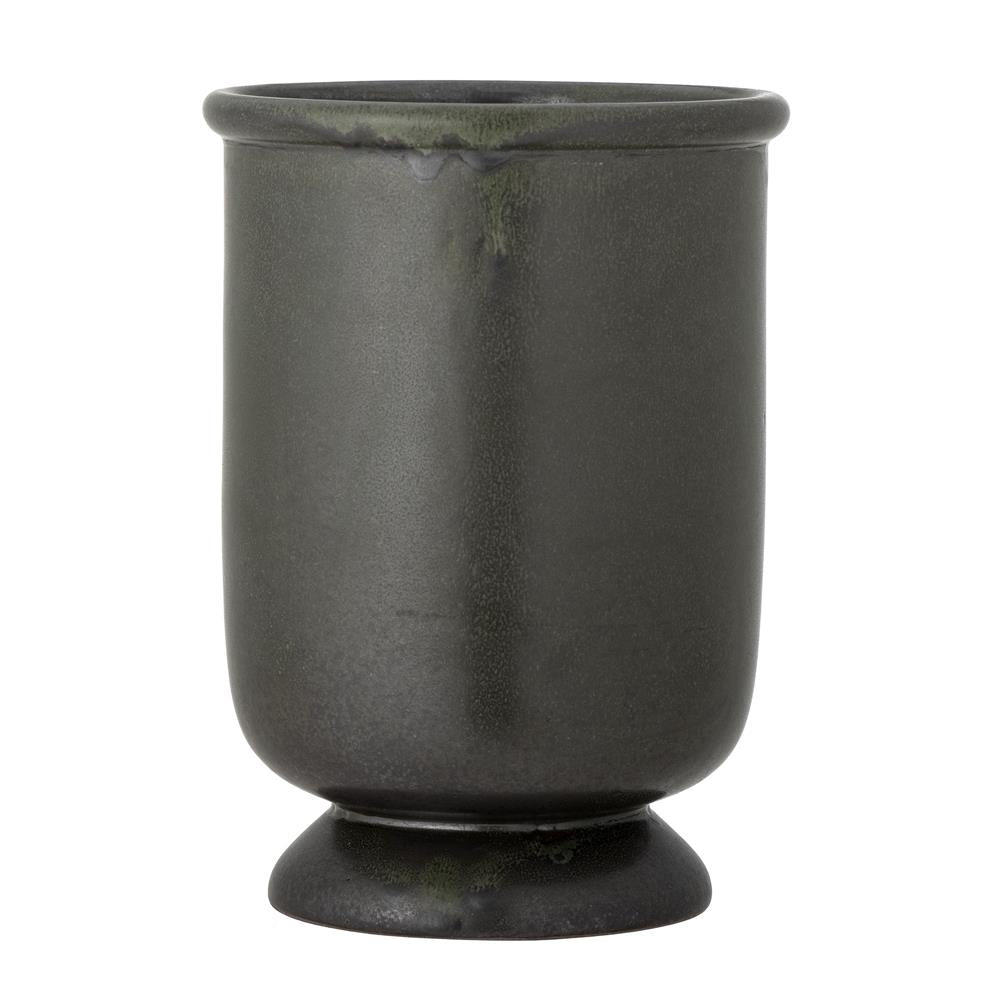 Bloomingville Auverte Blumentopf, Grün, Steingut, D16,5xH22 cm, dänisches Design