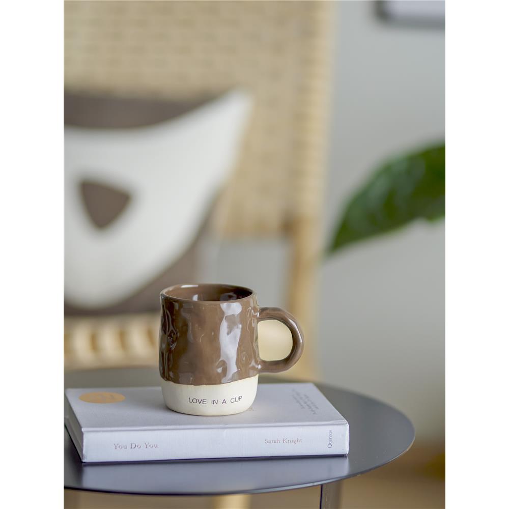 Bloomingville Neo Tasse, Braun, Steingut, 335 ml, dänisches Design