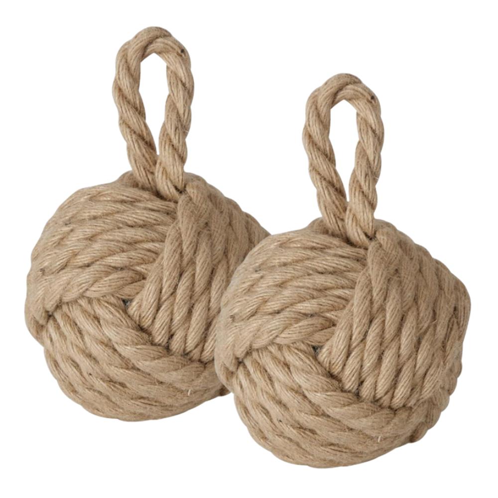 BOLTZE Zuber Knoten Türstopper Fensterstopper Buchstütze Maritimes Design | 2 Stück Braun