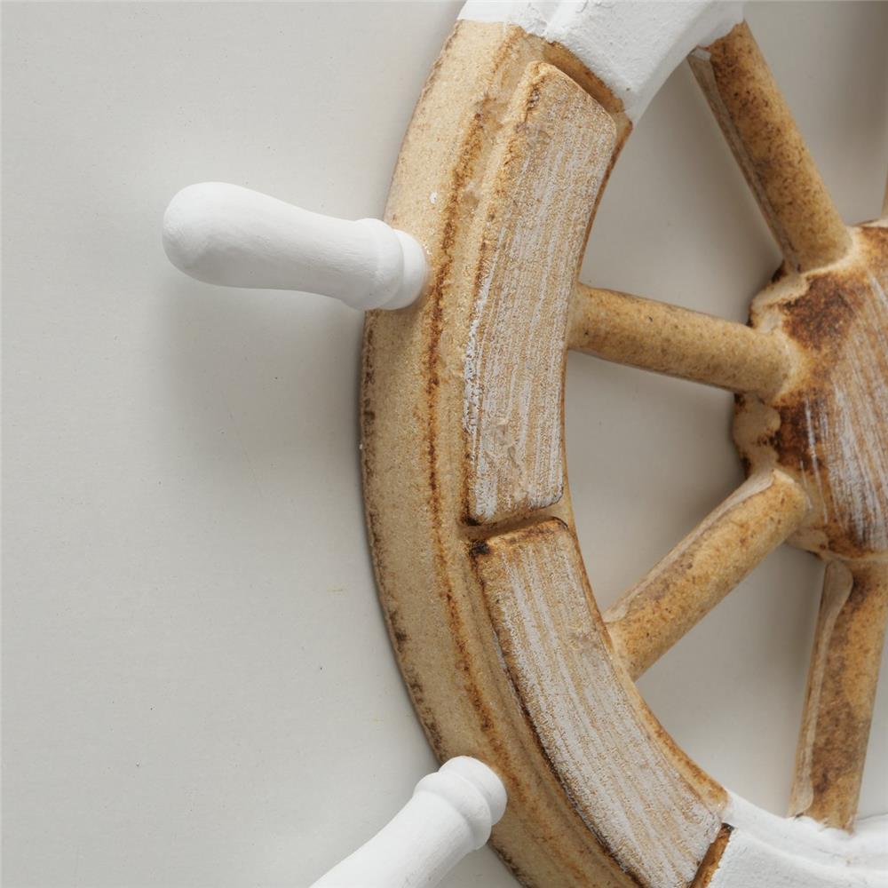 BOLTZE Wanddeko Nautilus Steuerrad 30cm Holz Wanddekoration Maritimes Design