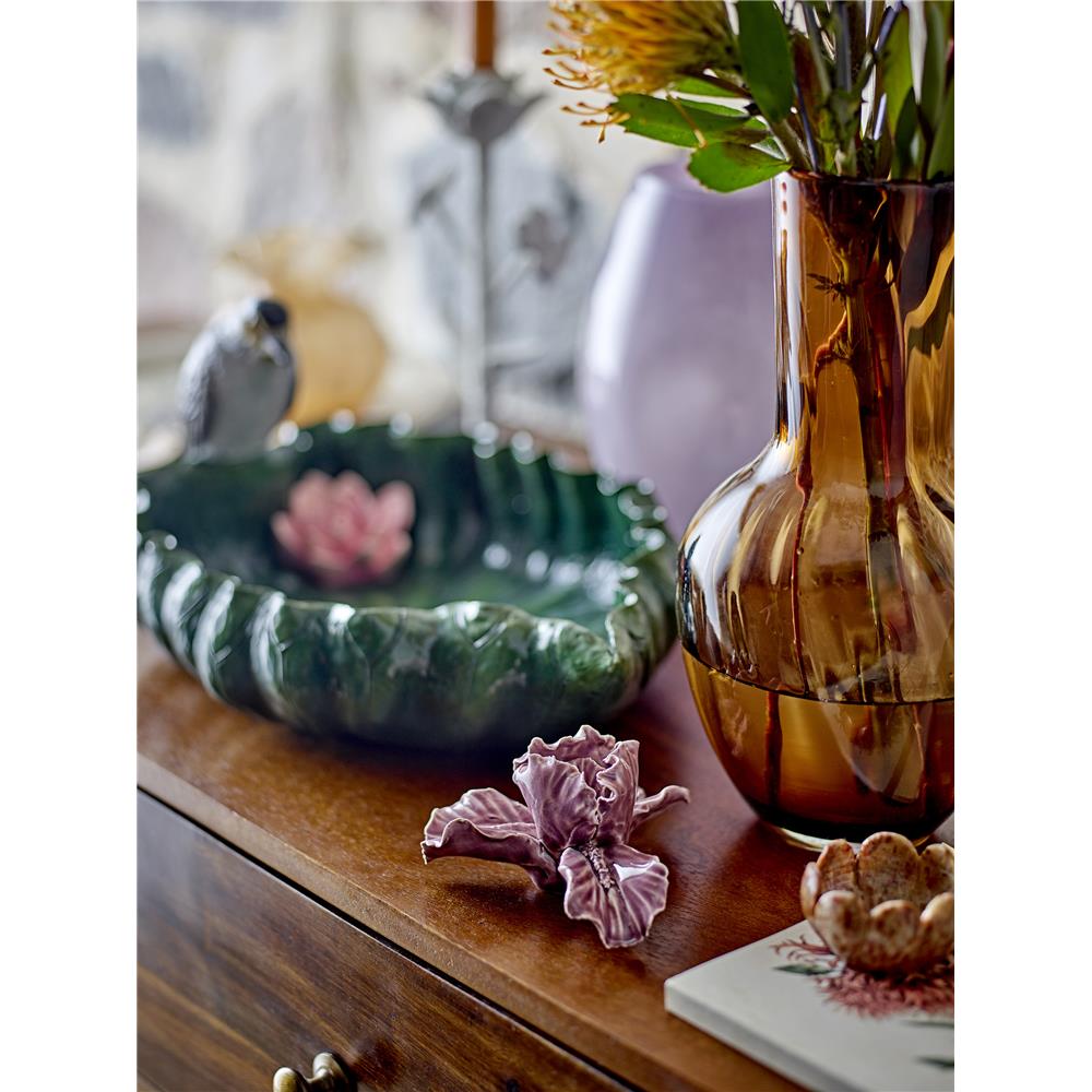 Bloomingville Saiqa Vase in Braun, 27cm, aus Glas mundgeblasen