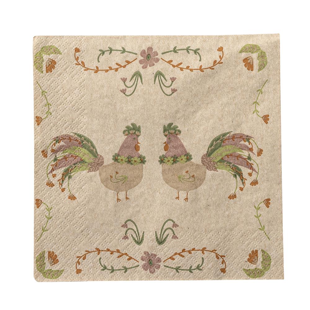 Bloomingville Joshua Servietten Bunt Papier Blumenmuster 33x33cm 20er Pack