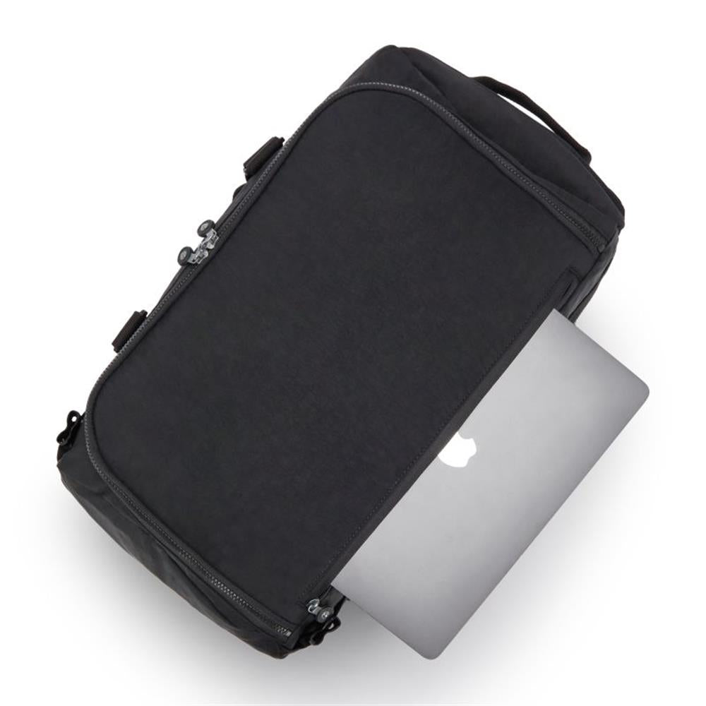 Kipling JONIS Small Weekender Rucksack, Umwandelbar, Laptop-Fach, Schwarz Noir