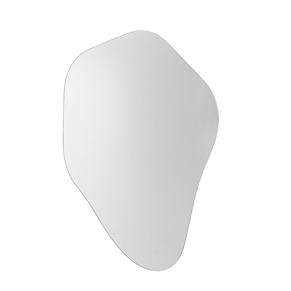 Bloomingville Aimie Wandspiegel, Silber, Glas, 40x60 cm, organisch, rahmenloser Look