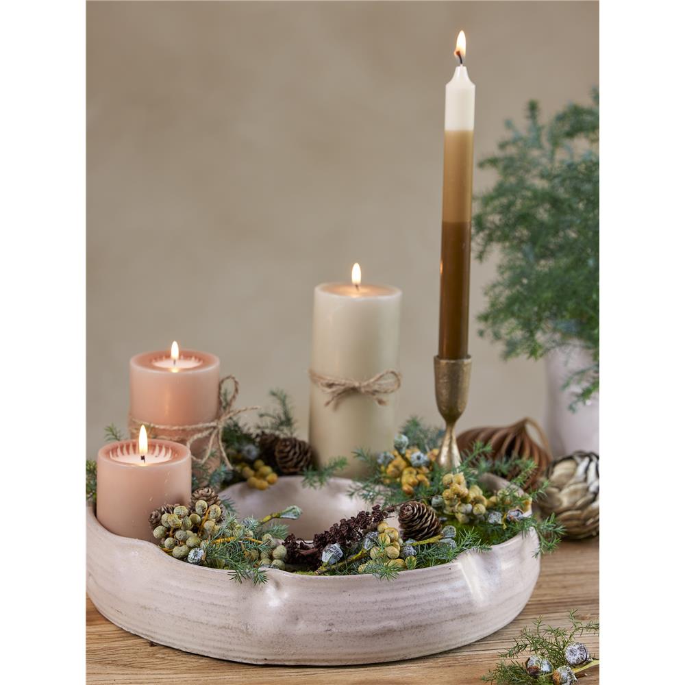 Bloomingville Leda Tablett, Grau, Steinzeug D35xH7,5 cm